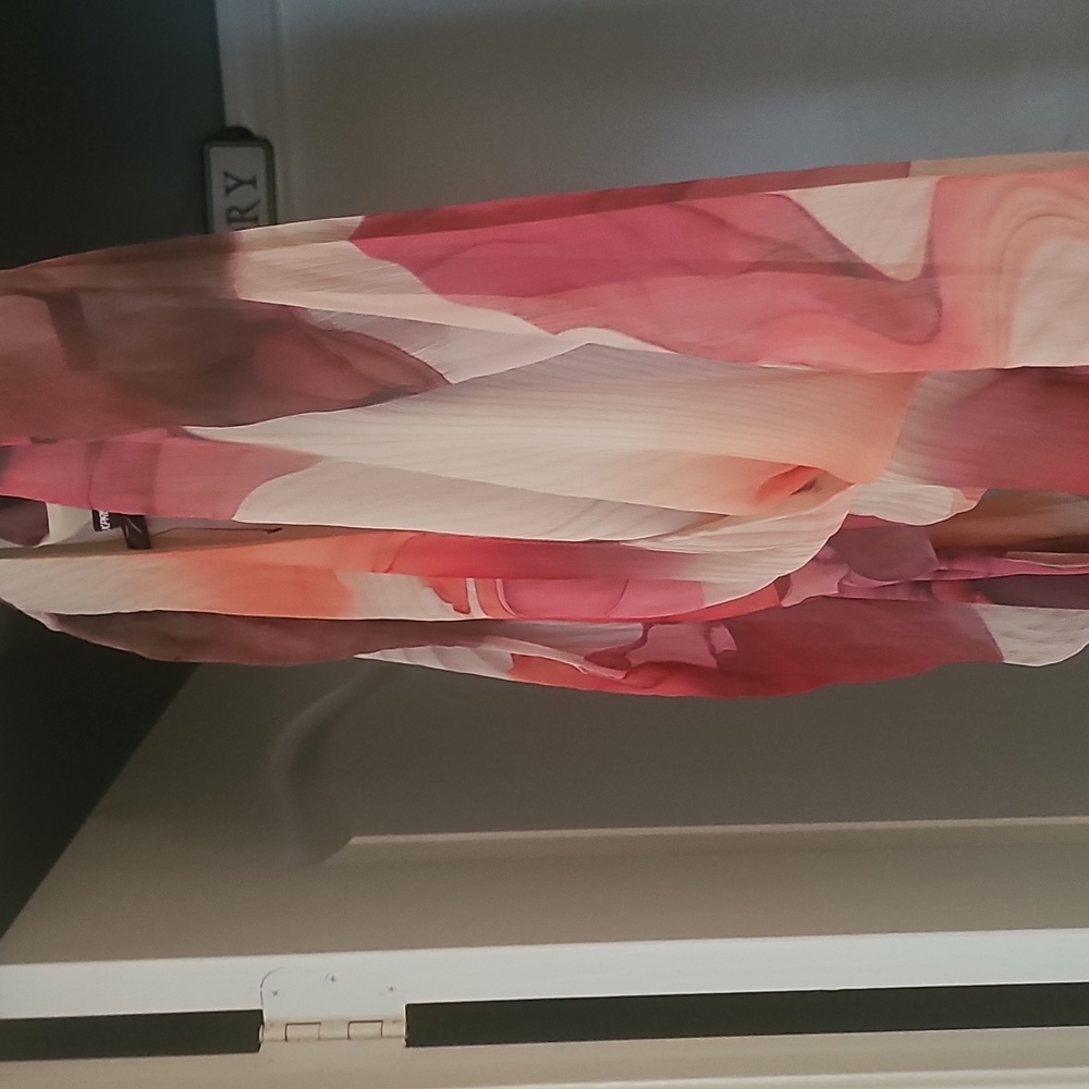 L'Academie Pink and Red Floral Wrap Blouse - Picture 3 of 4